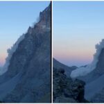 Frana sul Monviso vicino al rifugio Sella: boato e nube di detriti